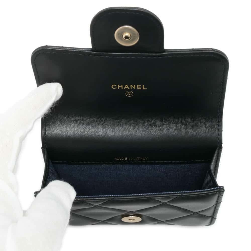 Chanel Belt Bag Matelasse Coco Mark Chain Pouch Lambskin CHANEL Waist Black - Picture 6 of 16